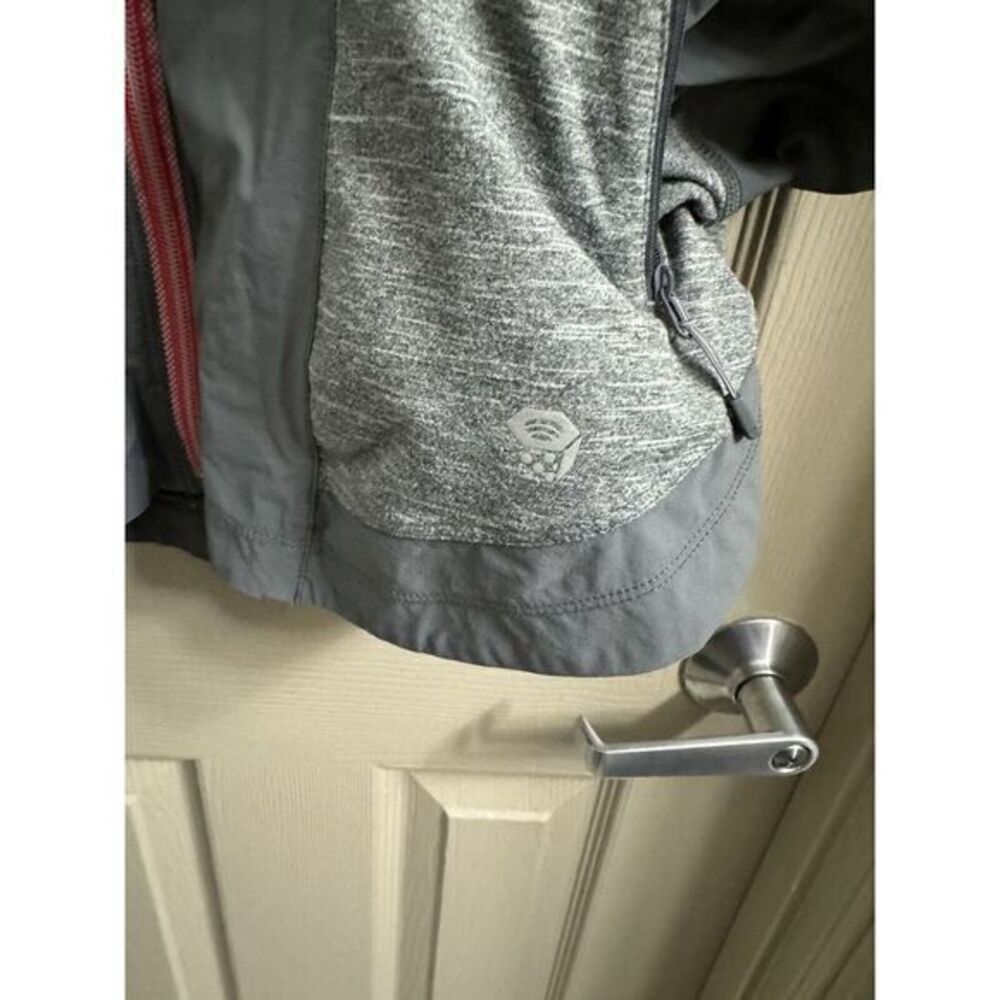 Mountain Hardwear Women's XL Gray Mighty Power Hybrid Jacket Pockets Windbreaker - Picture 3 of 6